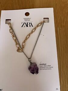 【送料無料】ジュエリー・アクセサリー ザラチェーンネックレスアメジストzara collana catena edizione limitata con ametista oroargento