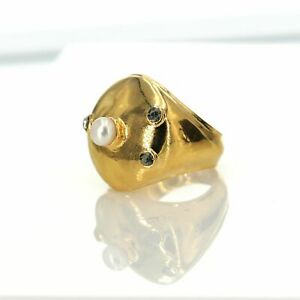 【送料無料】ジュエリー・アクセサリー リングラウンドパールサイズanello tondo perle coltivazione placcato oro taglia 8 t56 yd
