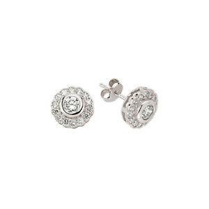 【送料無料】ジュエリー・アクセサリー シルバーハローペルノイヤリングsilver orecchini a perno cz halo|hokushin