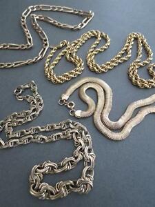 【送料無料】ジュエリー・アクセサリー ヴィンテージゴールドメッキロトネックレススネークスキンvintage placcato in oro collane lotto pelle di serpente