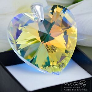 【送料無料】ジュエリー・アクセサリー ペンダントシルバーハートクリスタルクリスタルバイスワロフスキーRgrande ciondolo 925 argento 40 mm cuorecrystal abcristalli di swarovski R