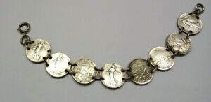 【送料無料】ジュエリー・アクセサリー ヴィンテージフランスコインブレスレットシルバーシルバートニックコインvintage francese coin braccialetto monete dargentosilver tonico