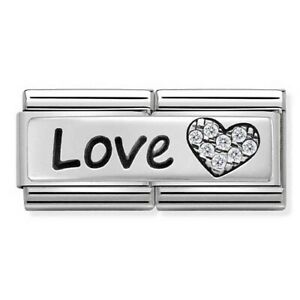 【送料無料】ジュエリー・アクセサリー クラシックシルバーシャインダブルリンクラブハートチャーム￡nomination classic silvershine doppio collegamento amore cuore charm 33073105 rrp ￡ 39