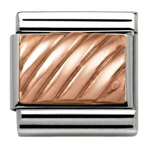 【送料無料】ジュエリー・アクセサリー ノミネートクラシックローズゴールドストリップ￡nomination classic rose gold strisce link 43010205 ￡ 39