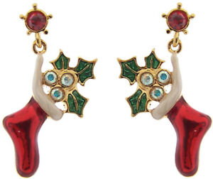 【送料無料】ジュエリー・アクセサリー ゴールドメッキクリスマスソックノーマンイヤリングplaccato oro natale calza orecchini ari d norman