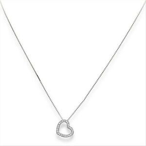【送料無料】ジュエリー・アクセサリー ジルコナードハートシルバーアーメンレディースネックレスcollana donna amen in argento 925 con cuore zirconato clhe2