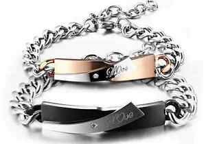 【送料無料】ジュエリー・アクセサリー ブレスレットカップルブレスレットボーイフレンドカップル2 bracciale coppia braccialetto uomo donna love fidanzati paio regalo incisioni