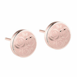 【送料無料】ジュエリー・アクセサリー ステンレスロゼローズフラワーデザインペルノイヤリングdesign serio orecchini a perno con fiori rose e381 in acciaio inox rose