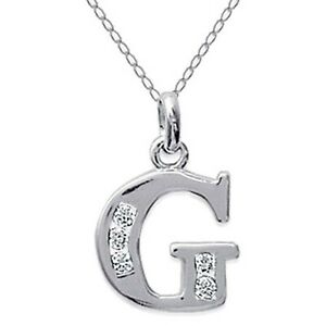 【送料無料】ジュエリー・アクセサリー コリアーイニシャルレトルエンアージェントジルコニウムロンユールcollier initiale lettre g en argent 925 et zirconium longueur 45cm ou 50cm