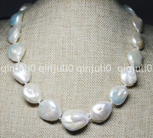 【送料無料】ジュエリー・アクセサリー バロックホワイトパールネックレスenorme 1822mm naturale vera south sea barocco bianco perla collane 18 jn760