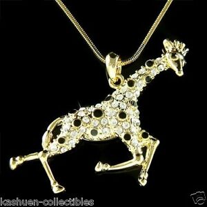 【送料無料】ジュエリー・アクセサリー スワロフスキークリスタルゴールドメッキサファリチェーンキリンgiraffa in swarovski cristallo placcato oro zoo animali safari catenina 16,045円