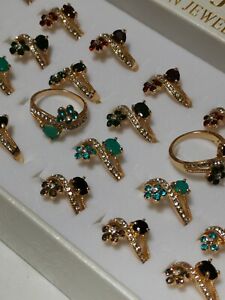 【送料無料】ジュエリー・アクセサリー ファッションチェコラインストーンズゴールドメッキリング36 x nuovo misto nuova moda donna stoned ceco strass anelli placcati in oro regalo