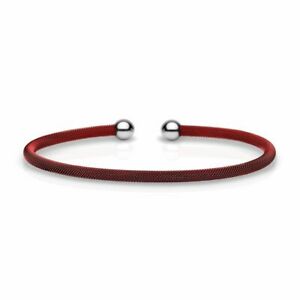 【送料無料】ジュエリー・アクセサリー ステンレスチャームレッドメッシュベーリングスレーブbering schiava per charms in acciaio inox mesh rosso acciaio 626410x