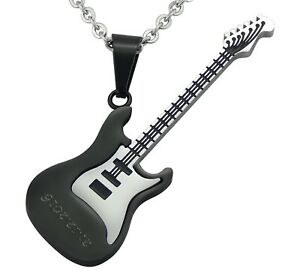 【送料無料】ジュエリー・アクセサリー ギターネックレスゴールドシルバートレーラーハネッサhanessa incise con collana chitarra nero oro argento desiderio incisione rimorchio