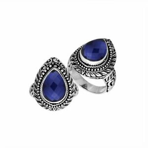 【送料無料】ジュエリー・アクセサリー シルバースターリングインリングサファイアargento sterling a forma di pera anello con zaffiro ar8028sp152cm
