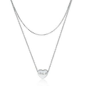 【送料無料】ジュエリー・アクセサリー シルバーカラーシルバーハートペンダントネックレスcollana con cuore ciondolo in argento 925 con incisione in colori argento u oro|hokushin