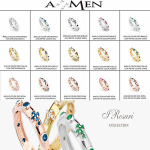 【送料無料】ジュエリー・アクセサリー シルバーリングアーメンコレクションロザリオピンクイエローシルバージルコンanelli in argento amen collection rosario colore rosagialloargento con zirconi
