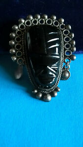 【送料無料】ジュエリー・アクセサリー ヴィンテージブローチメキシコvintage broche sculpture onyx en argent 925 mexico｜hokushin