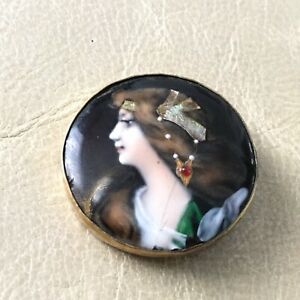【送料無料】ジュエリー・アクセサリー ポートレートシュルアールヌーヴォーユジェンスティルウィーンエナメルportrait sur email art nouveau 1900 jugendstil vienna enamel portrait