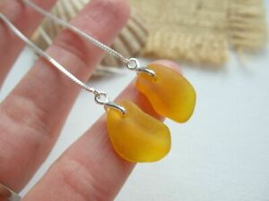 【送料無料】ジュエリー・アクセサリー ガラススレッダーイヤリングスペインガラスyellow sea glass threader earrings spanish sea glass dangling