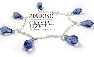 【送料無料】ジュエリー・アクセサリー クリスタルススワロフスキーブレスレットタンザニテドロップシルバースターリングcristalli swarovski bracciale tanzanite goccia argento sterling certificato
