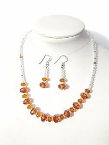 【送料無料】ジュエリー・アクセサリー スワロフスキーエレメンツシルバーネックレスイヤリングfatto a mano collana e orecchini realizzati con elementi swarovski e argento 925