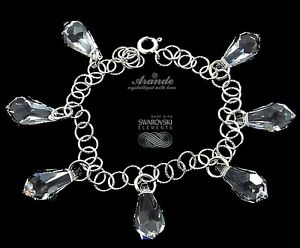 【送料無料】ジュエリー・アクセサリー クリスタルススワロフスキーブレスレットクリスタルドロップシルバースターリングcristalli swarovski bracciale crystal goccia argento sterling certificato