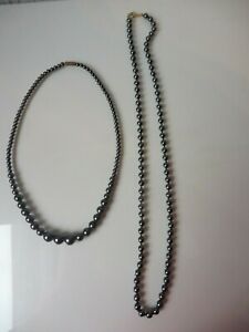 【送料無料】ジュエリー・アクセサリー ネックレスチェーンパールチェーンダークボール2 bei catene collana __ __ catena perle __ scuri, lucida sfere __