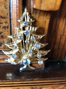 【送料無料】ジュエリー・アクセサリー ヴィンテージブルックスクリスマスツリーブローチクリスタルホワイトレアvintage signed brooks christmas tree brooch crystals white very rare
