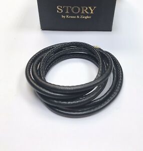 【送料無料】ジュエリー・アクセサリー クランツチーグラーラムスキントリプルローブレスレット￡racconto di kranz amp; ziegler pelle dagnello bracciale tripla fila rrp ￡ 69