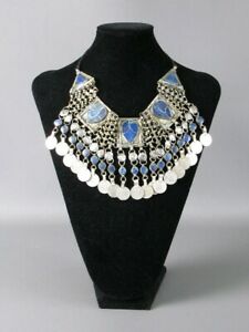 【送料無料】ジュエリー・アクセサリー ラピスラズリハンギングコインボホジロコロシルバーネックレスturchia boho girocollo collana argentata con lapislazzuli e monete pendenti