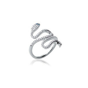 【送料無料】ジュエリー・アクセサリー バゲサーペントアンアルジャンロディエオキシデスジルコニウムbague serpent en argent rhodie et oxydes zirconium neuve femme