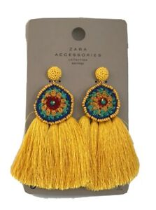 【送料無料】ジュエリー・アクセサリー ザラフリンジビーズナッパイヤリングauthentic zara grandi perline frangia alluncinetto nappa orecchini nuovi