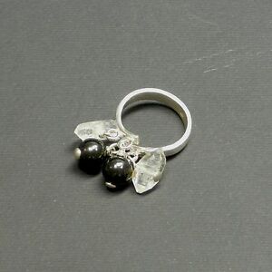 【送料無料】ジュエリー・アクセサリー シュンマイトハーキマーシルバーリングコードanello in shungite, herkimer e argento 925 code cah158