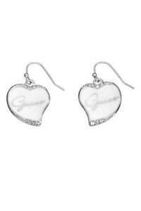 【送料無料】ジュエリー・アクセサリー ストラスペンダントイヤリングホワイトハートイヤリングguess orecchini da donna strass orecchini pendenti ube21204 bianco cuore
