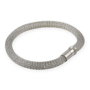 【送料無料】ジュエリー・アクセサリー マグネットステンレスニットブレスレットデザインブレスレット?design serio bracciale 20 cm a 73 con chiusura a calamita bracciale a maglia in acciaio inox