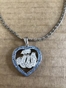 【送料無料】ジュエリー・アクセサリー シルバーアッラーハートネックレスストラスチェーンペンダントsilver 925 allah cuore collana strass 122g catena e ciondolo 28cm lunghezza