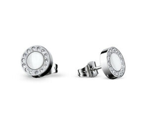【送料無料】ジュエリー・アクセサリー ベーリングイヤリングラウンドステンレスbering donna orecchini rotondo in acciaio inox ceramica bianca 70715005