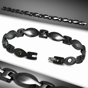 【送料無料】ジュエリー・アクセサリー ブレスレットマンセラミックブラックbraccialetto magnetico uomo ceramica nero geometrico