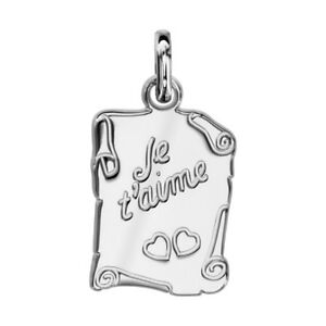 【送料無料】ジュエリー・アクセサリー ペンデンティフジェテムシェーヌアルジャンヌフポインソンフランスpendentif je taime chaine 50cm argent neuf poincon france