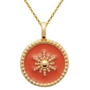 【送料無料】ジュエリー・アクセサリー コリアーフェムプラケオルエレジーヌオレンジロンジュールオショワcollier femme plaque or et resine orange  longueur au choix 45cm ou 50cm