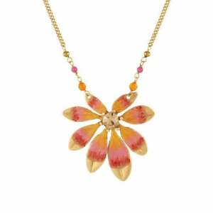 【送料無料】ジュエリー・アクセサリー ビアリッツオレンジエナメルゴールドトーンステートメントネックレスbiarritz arancione smalto gold tone dichiarazione collana