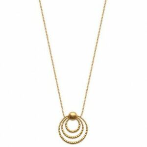 【送料無料】ジュエリー・アクセサリー コリアーアンプラケトロワアヌオーセルクルペルレブールcollier en plaque or trois anneaux cercles perles boules