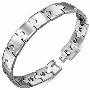 【送料無料】ジュエリー・アクセサリー タングステンメッシュパズルメンズブレスレットbracciale uomo in tungsteno magnetico maglie puzzle