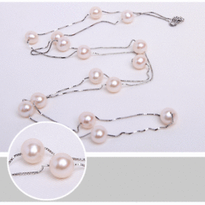 【送料無料】ジュエリー・アクセサリー ネックレスミロングパールオーバルソリッドシルバーcollana mi lungo perle coltivazione ovale bianco 8mm argento solido 925 90cm tz6