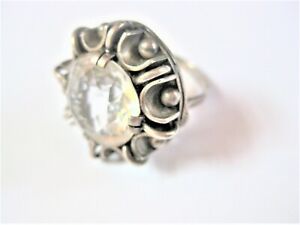 【送料無料】ジュエリー・アクセサリー シルバーリングロッククリスタルantico anello argento 835 con cristallo roccia, 8,07 g