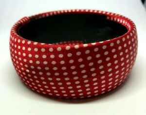 【送料無料】ジュエリー・アクセサリー プラスチックレッドホワイトポワファブリックブレスレットブレスレットvintage in plastica rosso bianco a pois tessuto bracciale braccialetto