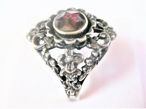 【送料無料】ジュエリー・アクセサリー ガーネットシルバーリングantico anello argento 835 con granato, 5,22 g