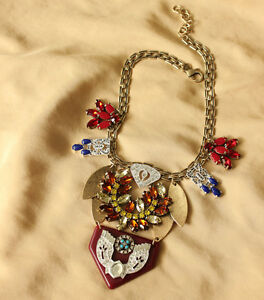 【送料無料】ジュエリー・アクセサリー クリスタルクリスタルネックレスモダンイブニングcollana donna multicolore fiore cristallo stile moderno sera jcr 14