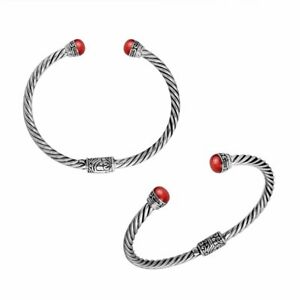 【送料無料】ジュエリー・アクセサリー コーラルスターリングシルバーブレスレットbracciale in argento sterling con corallo ab1055cr
